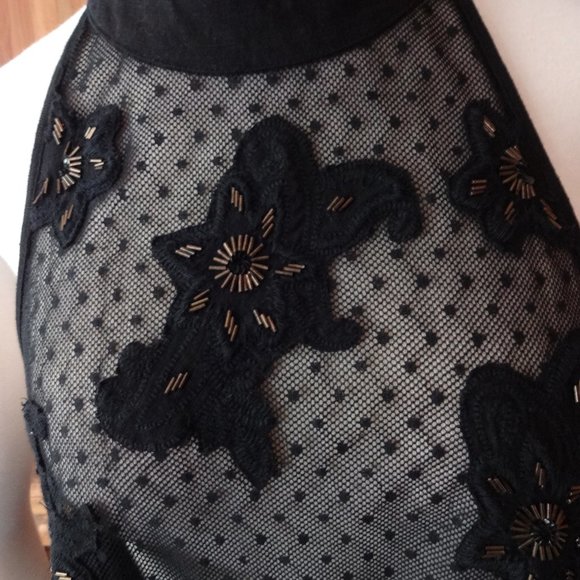 Free People Tops - Free People Lace Embroidered Appliqued Beaded Top